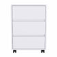 White Three Drawer Rolling Cabinet By Homeroots | Drawers | Modishstore - 2