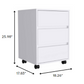 White Three Drawer Rolling Cabinet By Homeroots | Drawers | Modishstore - 7