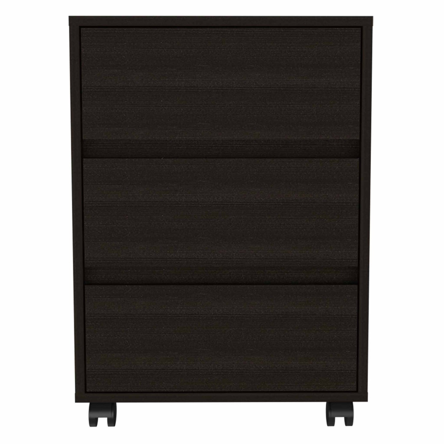 Black Three Drawer Rolling Cabinet By Homeroots | Cabinets | Modishstore - 2