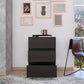 Black Three Drawer Rolling Cabinet By Homeroots | Cabinets | Modishstore - 4