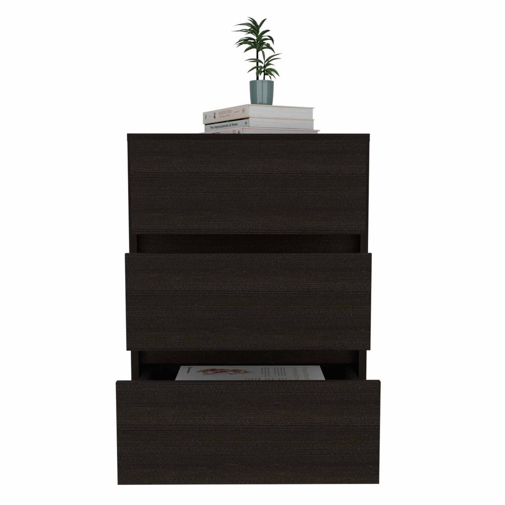 Black Three Drawer Rolling Cabinet By Homeroots | Cabinets | Modishstore - 6
