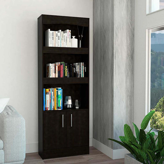 Catarina Black Bookcase Cabinet By Homeroots | Bookcases | Modishstore