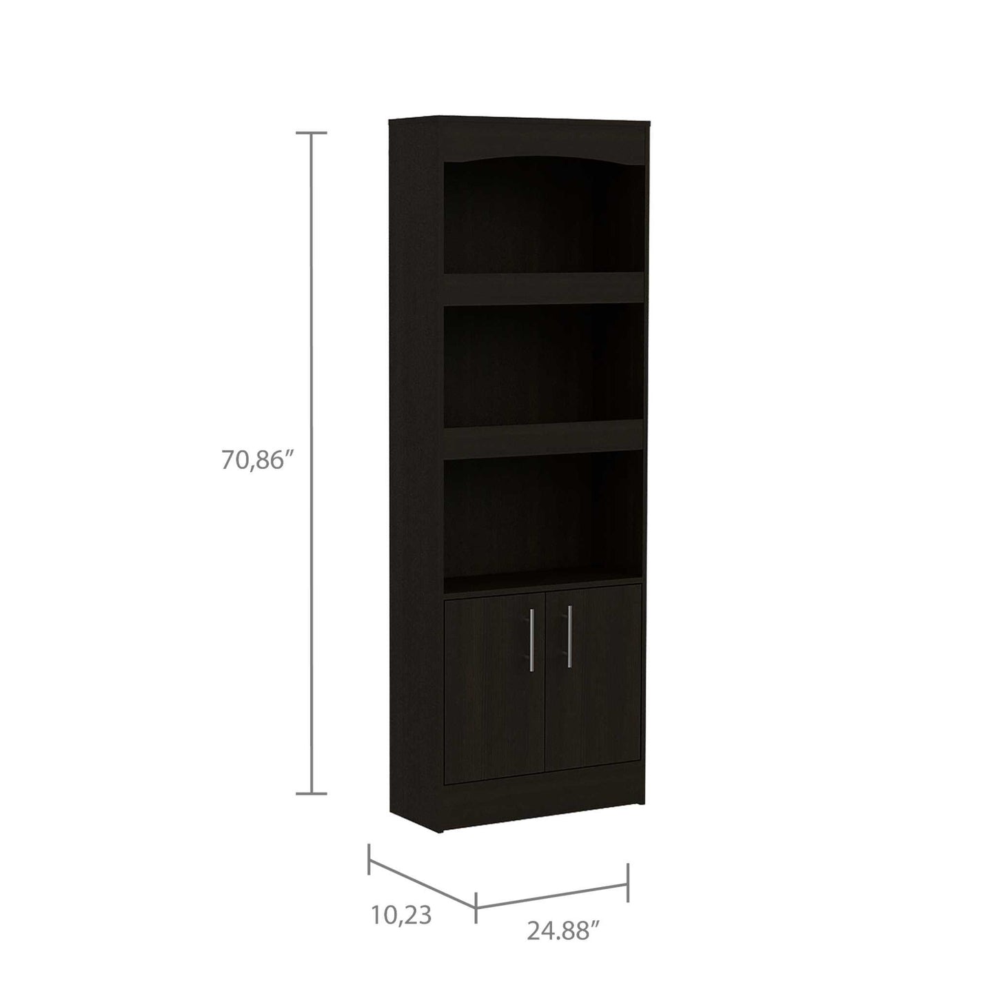 Catarina Black Bookcase Cabinet By Homeroots | Bookcases | Modishstore - 3