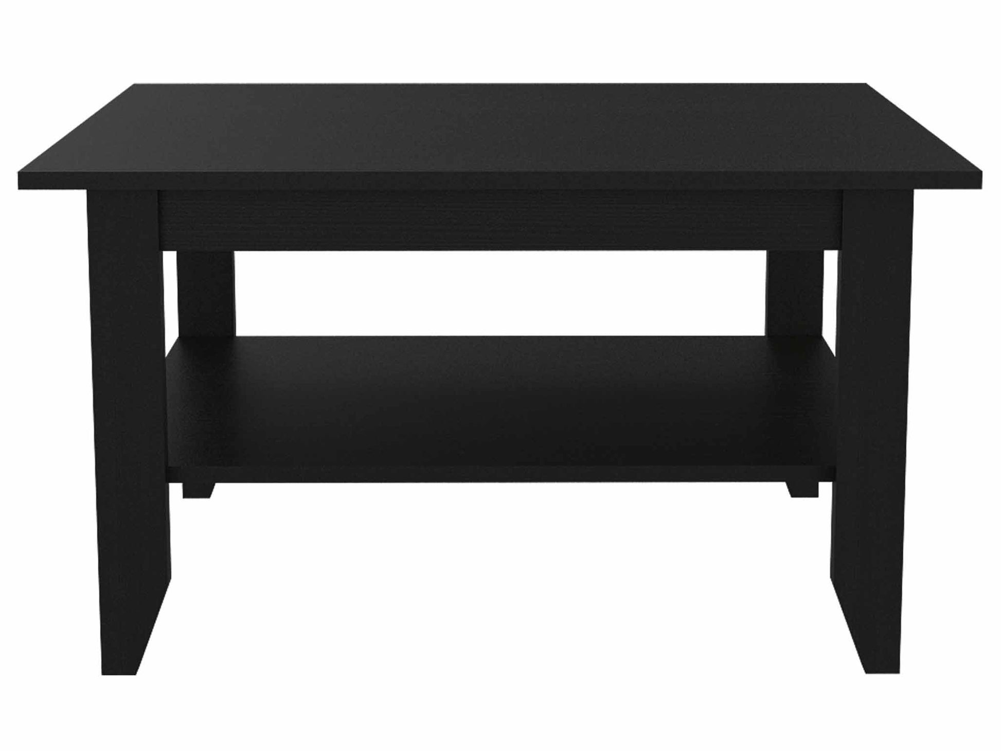 Modern Jet Black Coffee Table with Shelf By Homeroots | Coffee Tables | Modishstore - 2