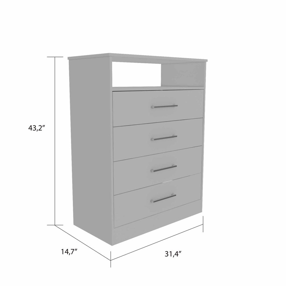 white dresser with hutch French Country Narrow Base Top. Ensemble Pcs Available It also comes with an open area above the double Modern White Four Drawer Dresser