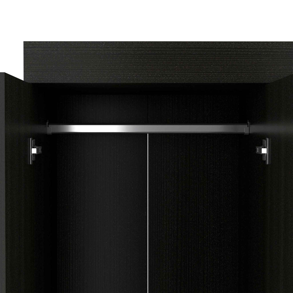 Black Tall Four Door Closet Wardrobe By Homeroots | Armoires & Wardrobes | Modishstore - 6