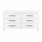 58" White Six Drawer Double Dresser By Homeroots | Dressers | Modishstore - 2