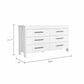 58" White Six Drawer Double Dresser By Homeroots | Dressers | Modishstore - 3