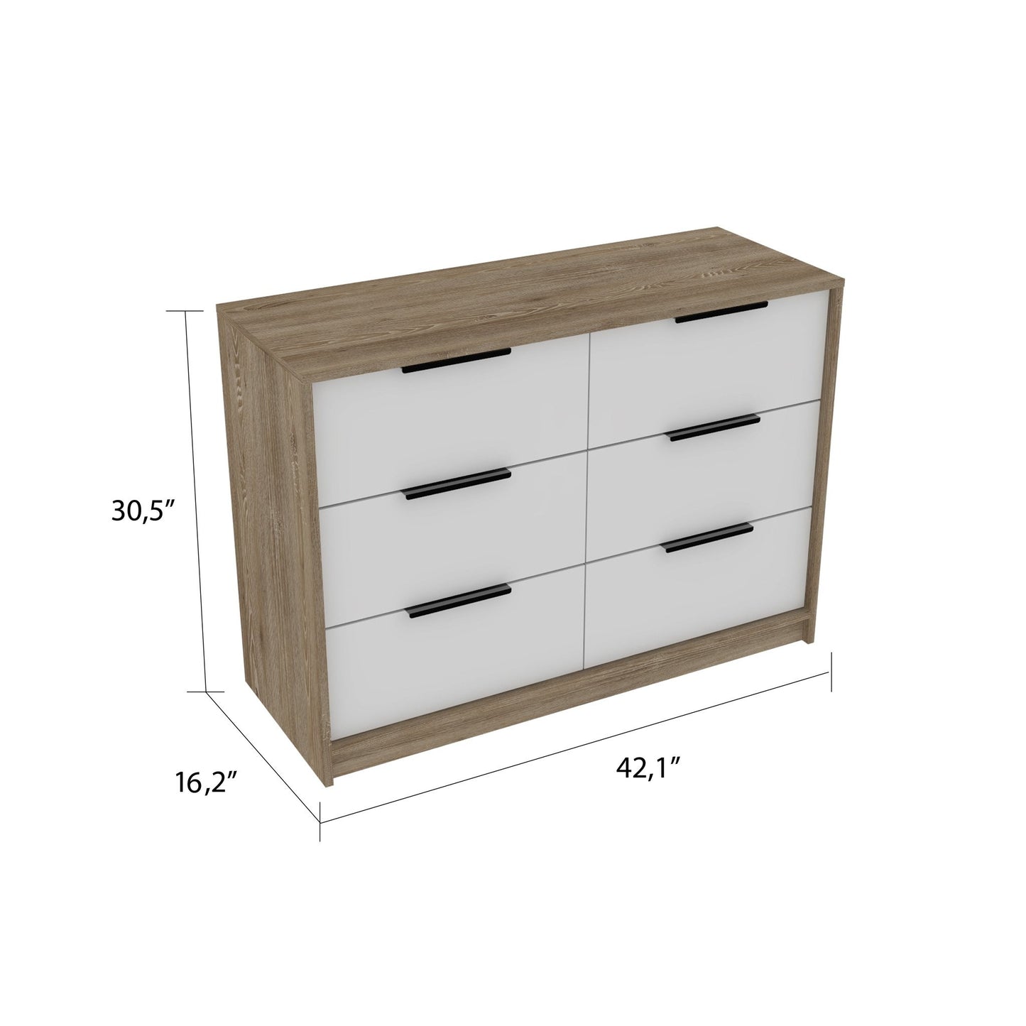 Modern Rustic White And Natural Dresser By Homeroots | Dressers | Modishstore - 2