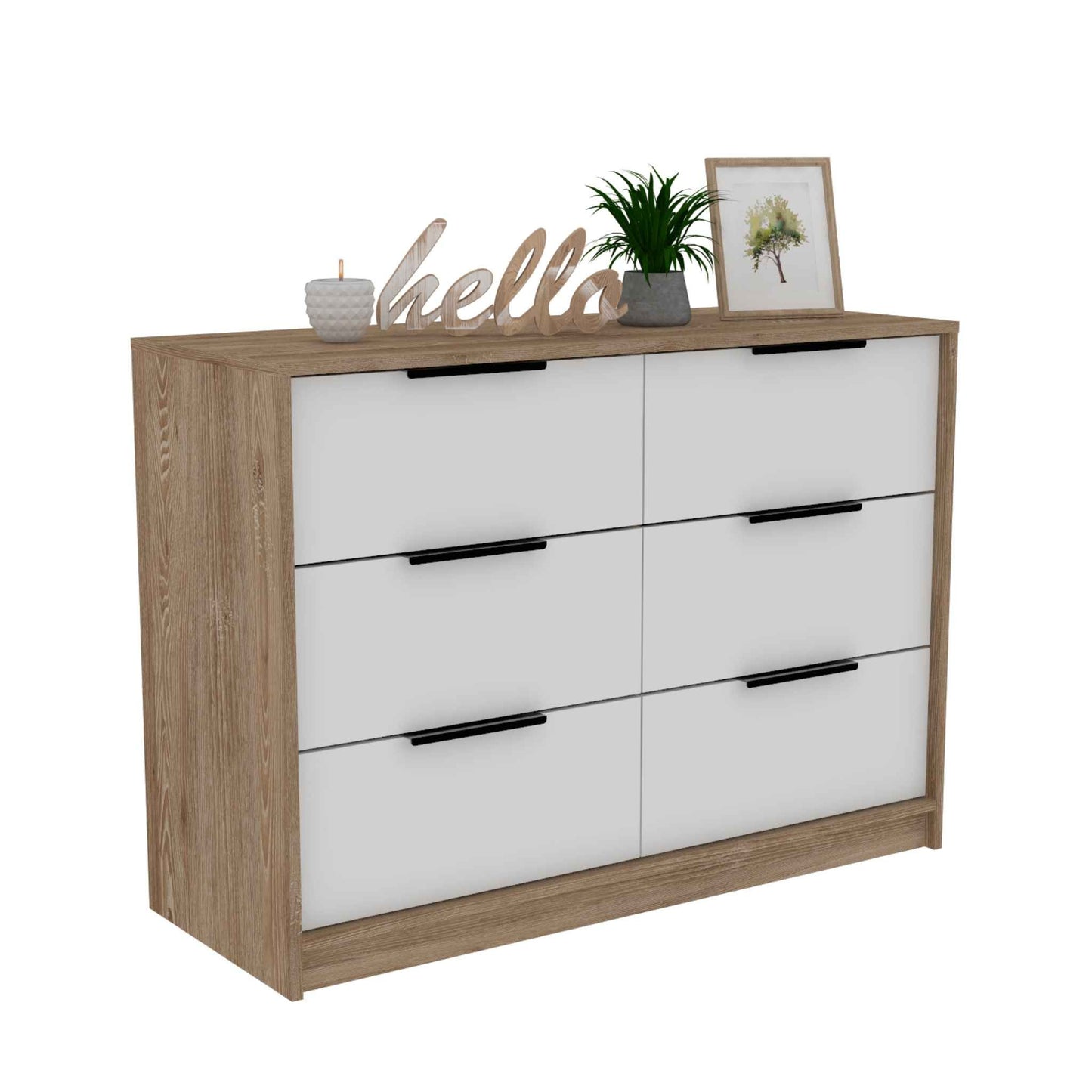 Modern Rustic White And Natural Dresser By Homeroots | Dressers | Modishstore - 4
