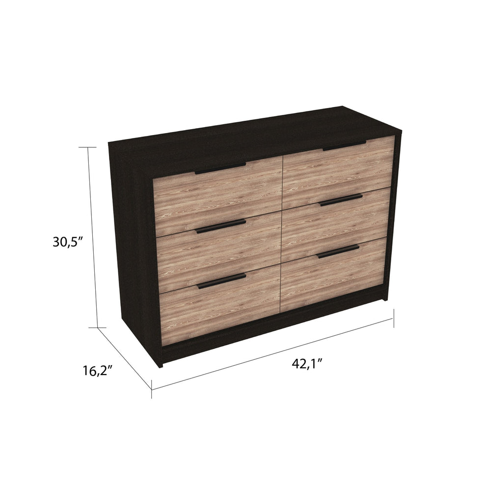 Modern Rustic Black And Natural Dresser By Homeroots | Dressers | Modishstore - 3