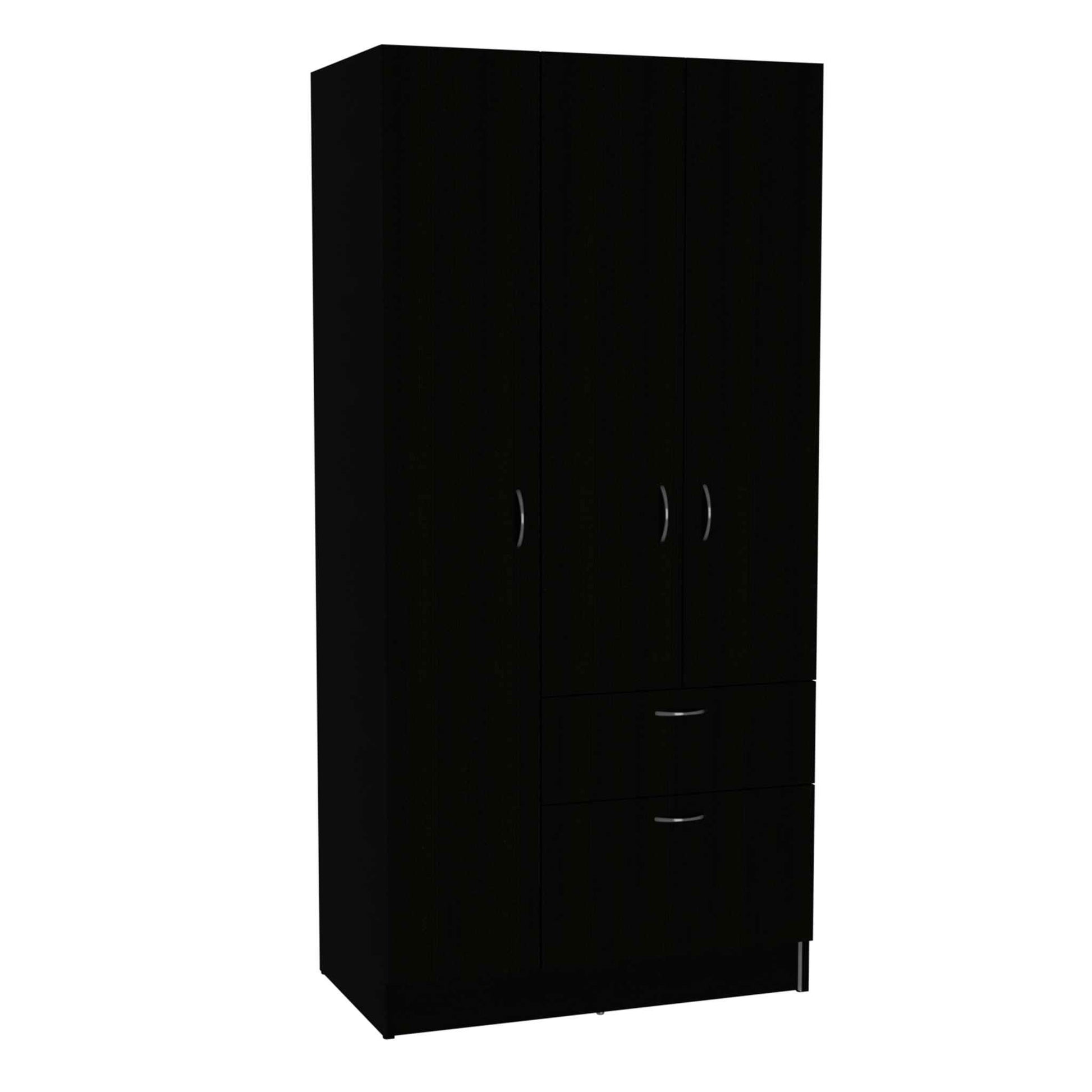 Black And White Three Door Armoire By Homeroots | Armoires & Wardrobes | Modishstore - 2