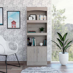 Catarina Light Gray Bookcase Cabinet By Homeroots
