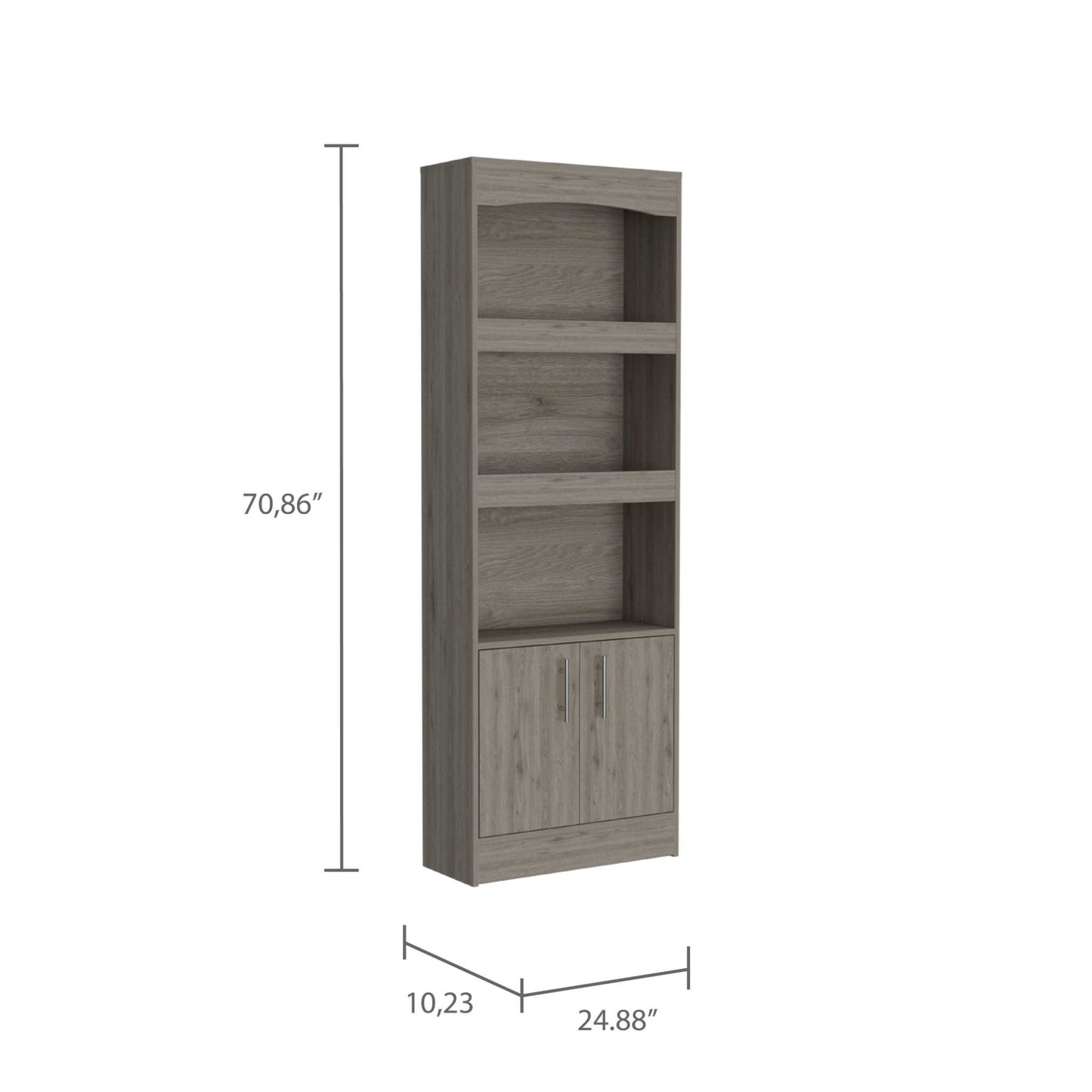Catarina Light Gray Bookcase Cabinet By Homeroots | Bookcases | Modishstore - 3