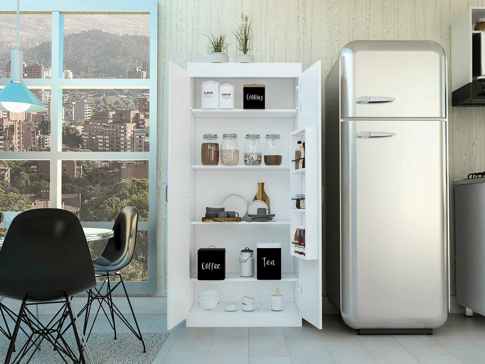 Classic White Pantry Cabinet By Homeroots | Cabinets | Modishstore - 4