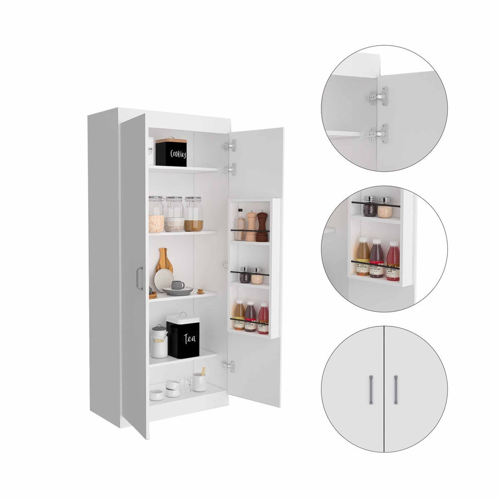 Classic White Pantry Cabinet By Homeroots | Cabinets | Modishstore - 5