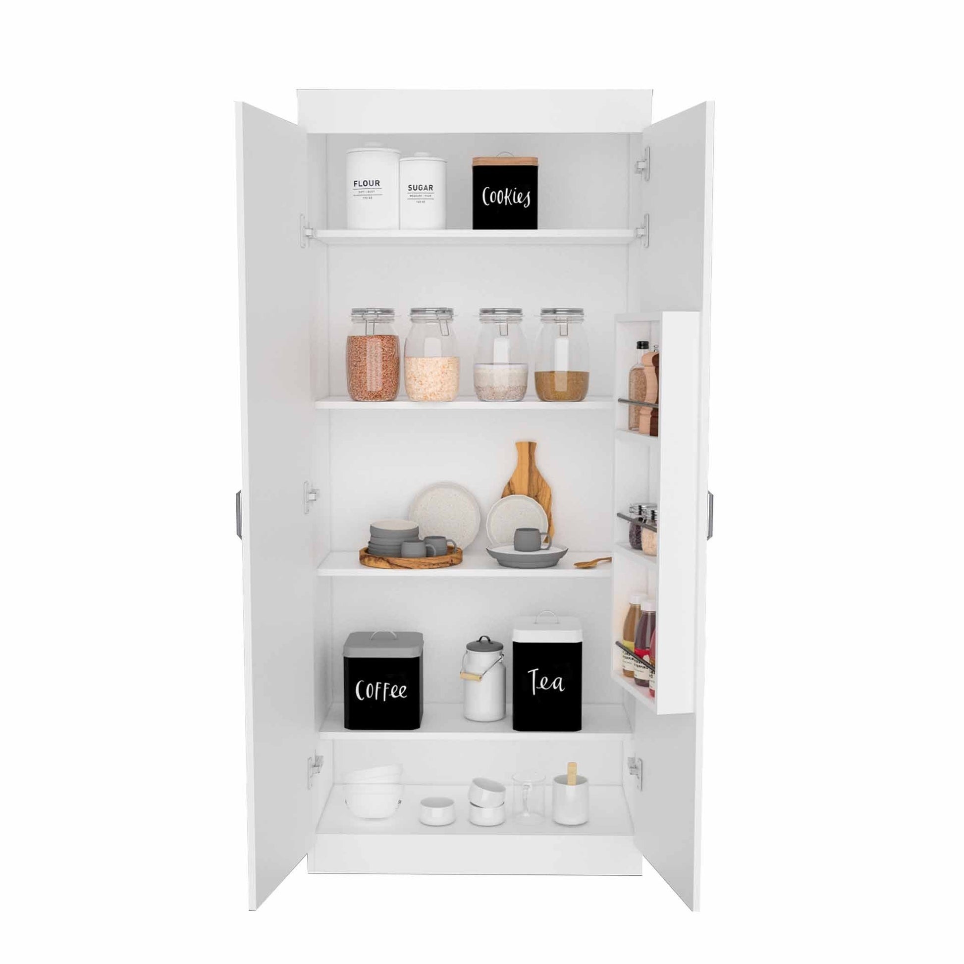 Classic White Pantry Cabinet By Homeroots | Cabinets | Modishstore - 6