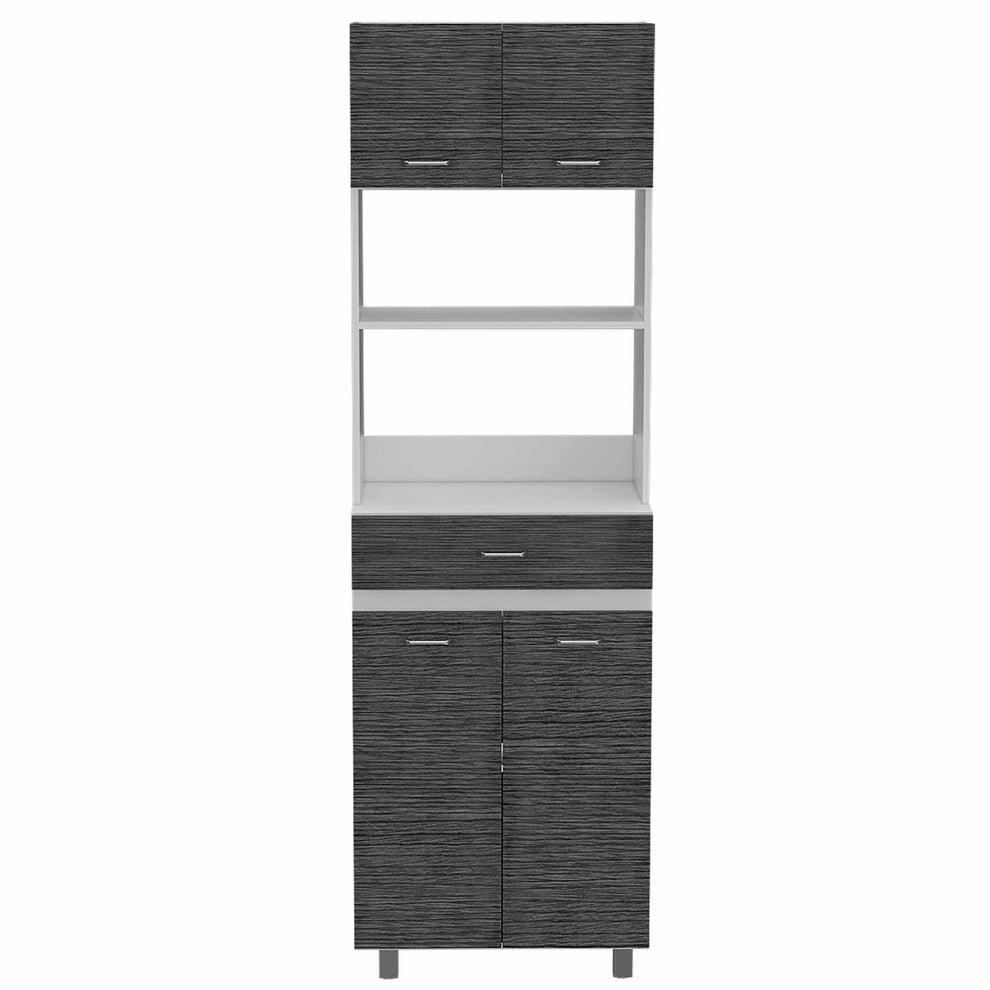 Modern Gray Stria Tall Kitchen Cart By Homeroots | Cabinets | Modishstore - 2
