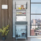 Modern Gray Stria Tall Kitchen Cart By Homeroots | Cabinets | Modishstore - 4