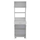 Modern White Stria Tall Kitchen Cart By Homeroots | Cabinets | Modishstore - 2