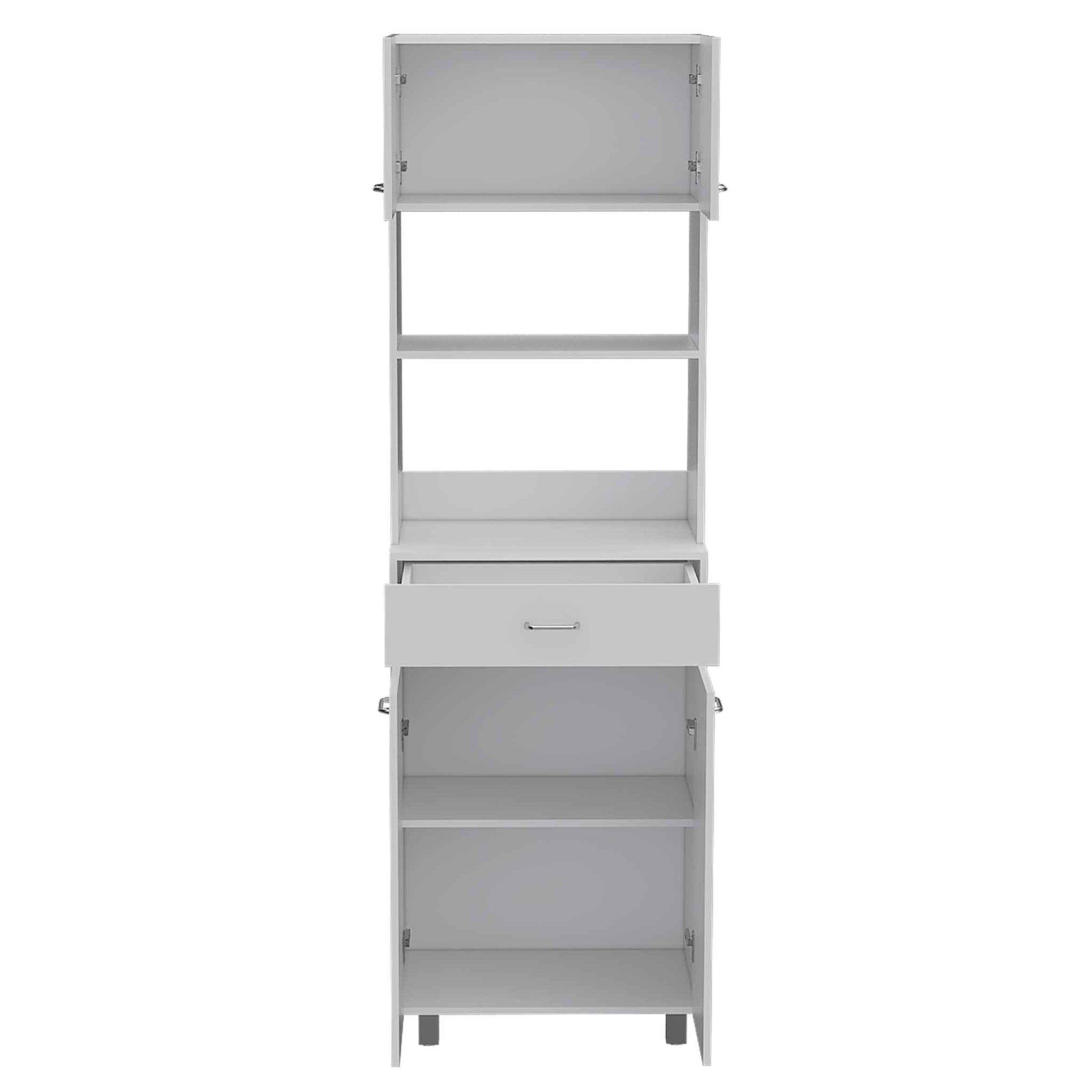 Modern White Stria Tall Kitchen Cart By Homeroots | Cabinets | Modishstore - 2