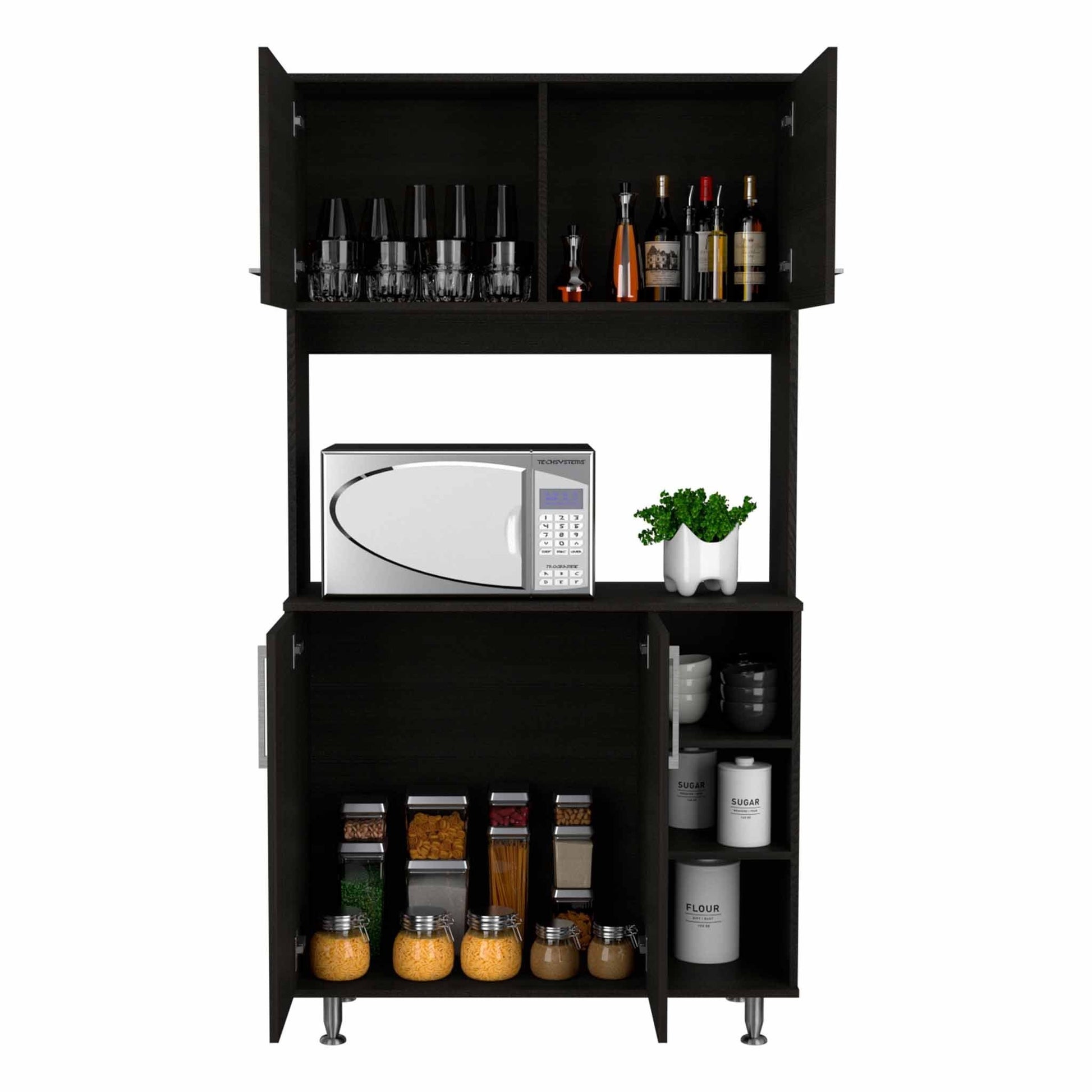 Sedona Black Kitchen Cabinet By Homeroots | Cabinets | Modishstore - 6
