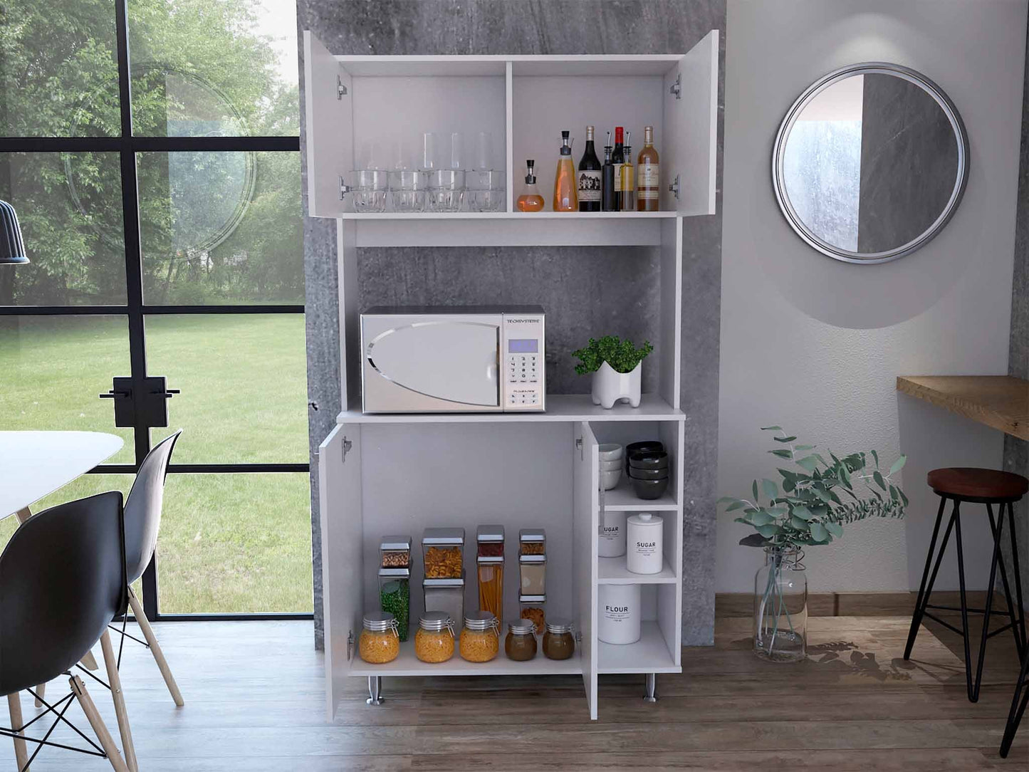 Sedona White Kitchen Cabinet By Homeroots | Cabinets | Modishstore - 4