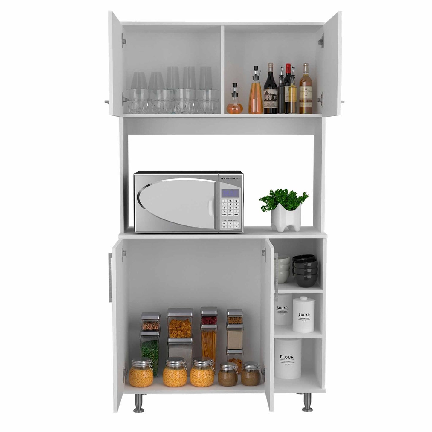 Sedona White Kitchen Cabinet By Homeroots | Cabinets | Modishstore - 6