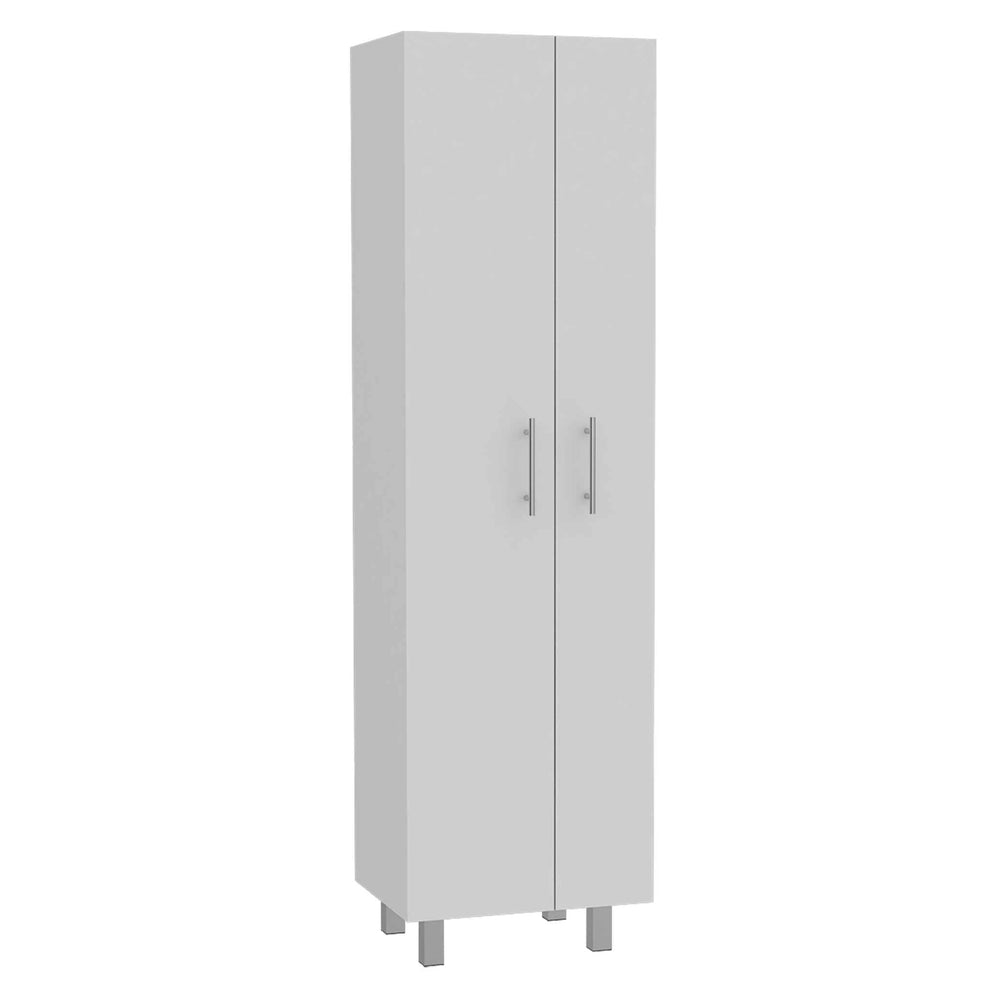 White Versatile Tall Pantry Or Laundry Cabinet By Homeroots | Cabinets | Modishstore - 2