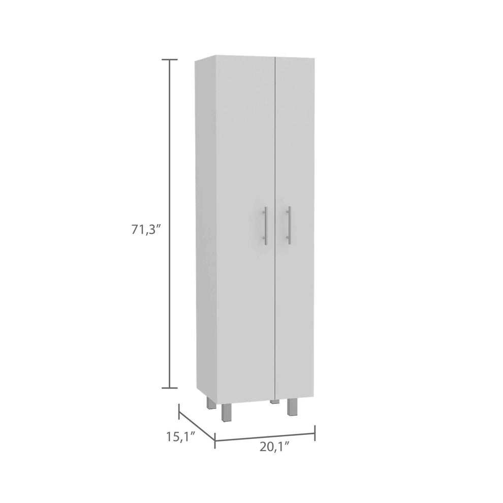 White Versatile Tall Pantry Or Laundry Cabinet By Homeroots | Cabinets | Modishstore - 3