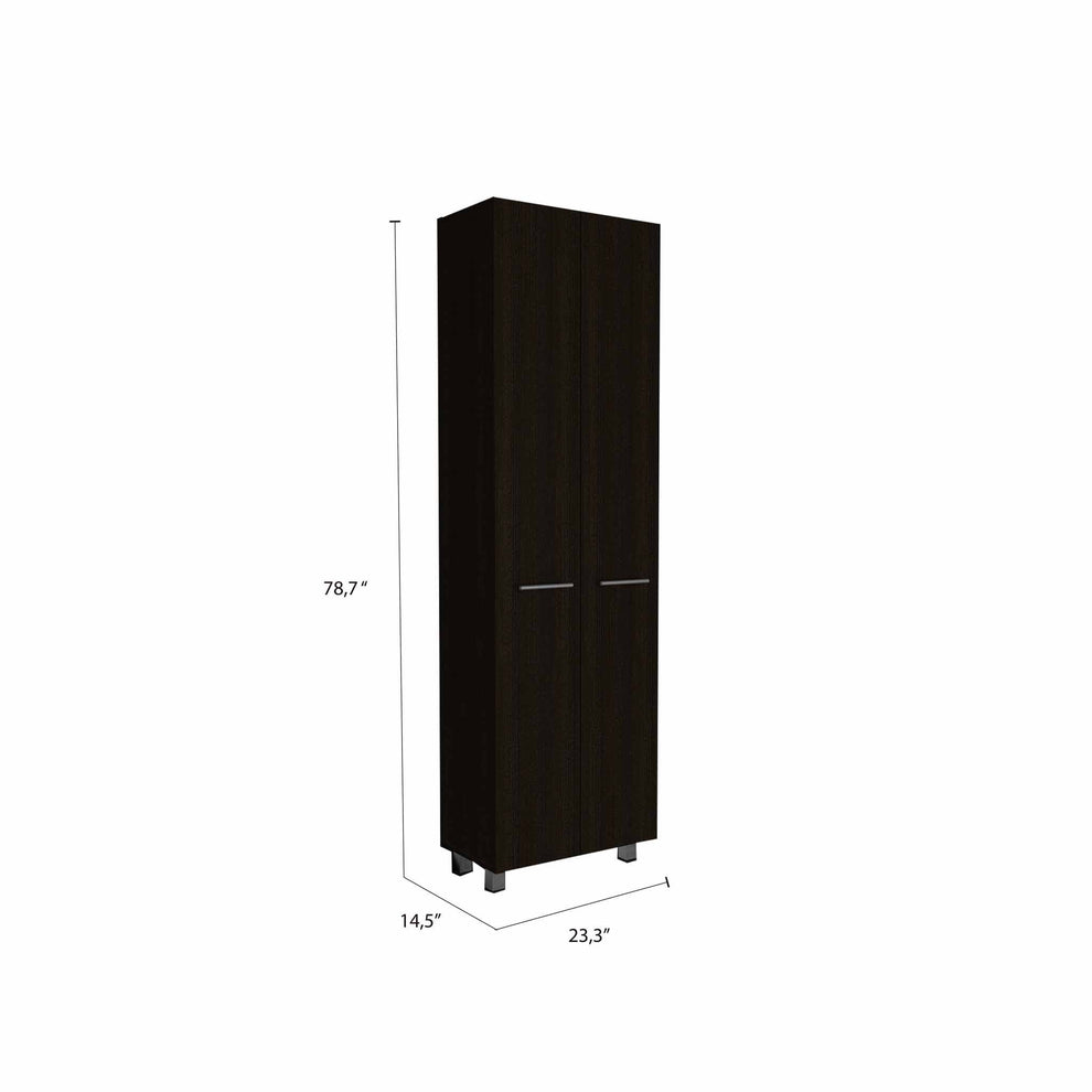 Thea Black Pantry Cabinet By Homeroots | Cabinets | Modishstore - 3