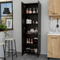 Thea Black Pantry Cabinet By Homeroots | Cabinets | Modishstore - 4