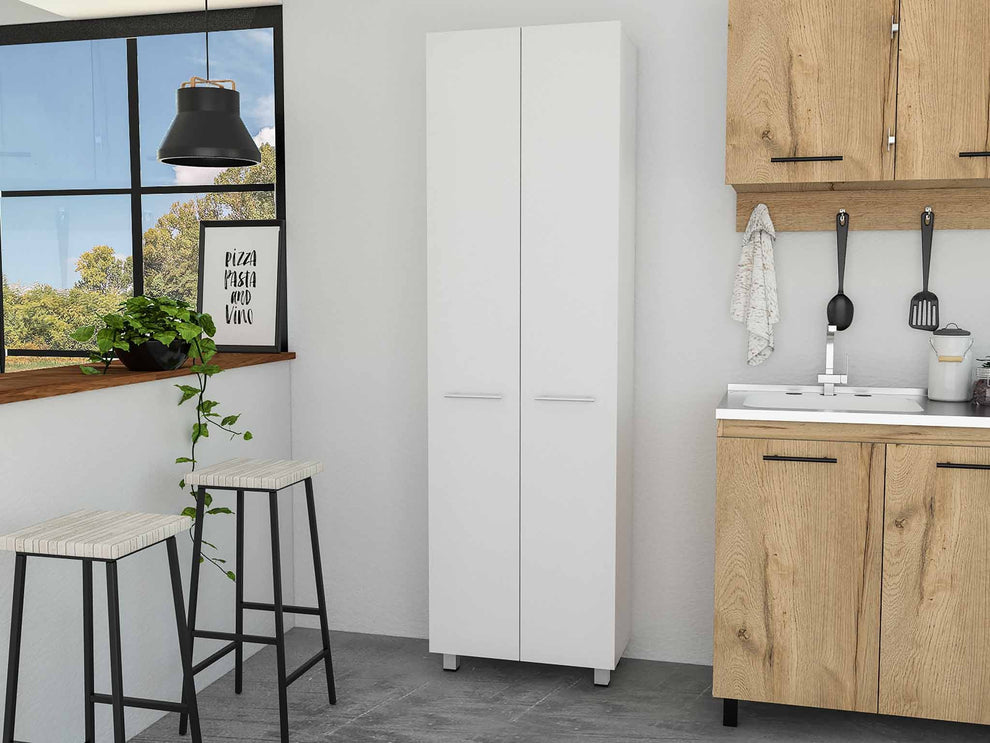 Thea Black Pantry Cabinet By Homeroots | Cabinets | Modishstore - 7