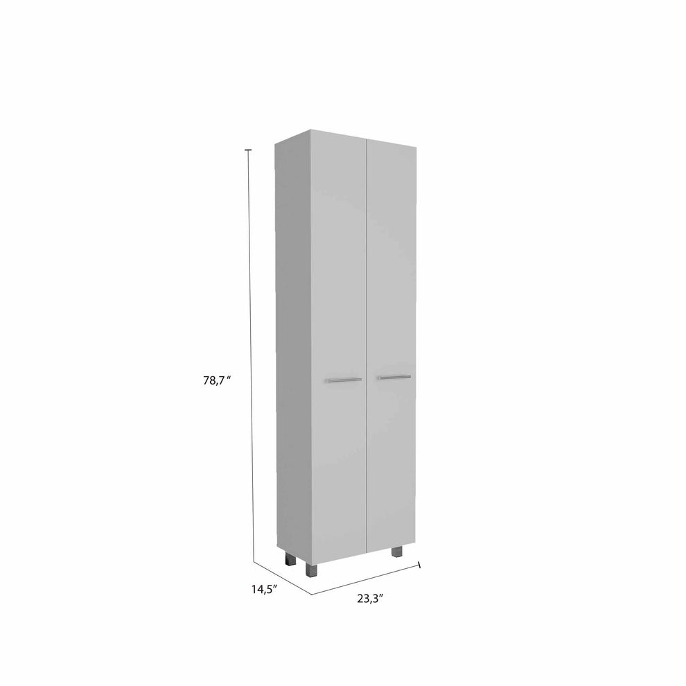 Thea Black Pantry Cabinet By Homeroots | Cabinets | Modishstore - 9