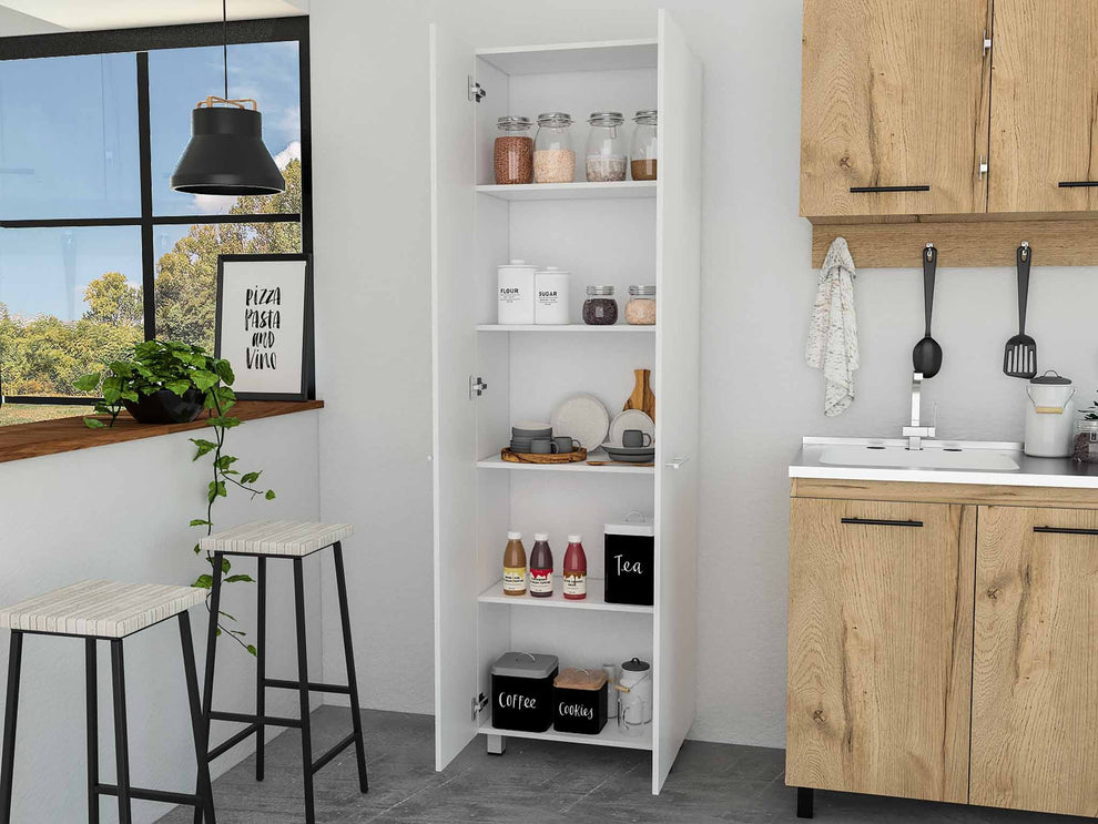 Thea Black Pantry Cabinet By Homeroots | Cabinets | Modishstore - 10
