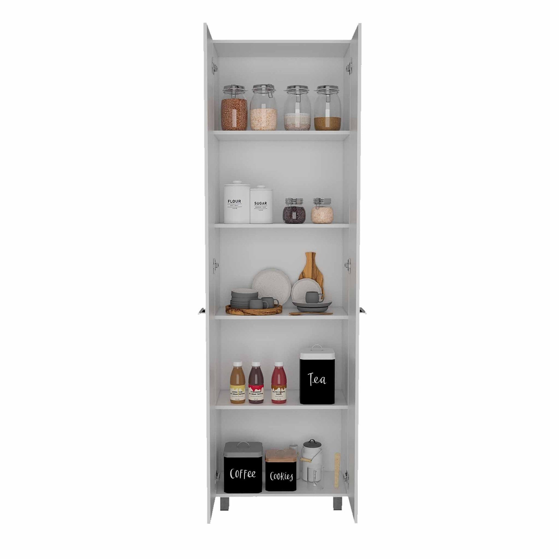 Thea Black Pantry Cabinet By Homeroots | Cabinets | Modishstore - 12