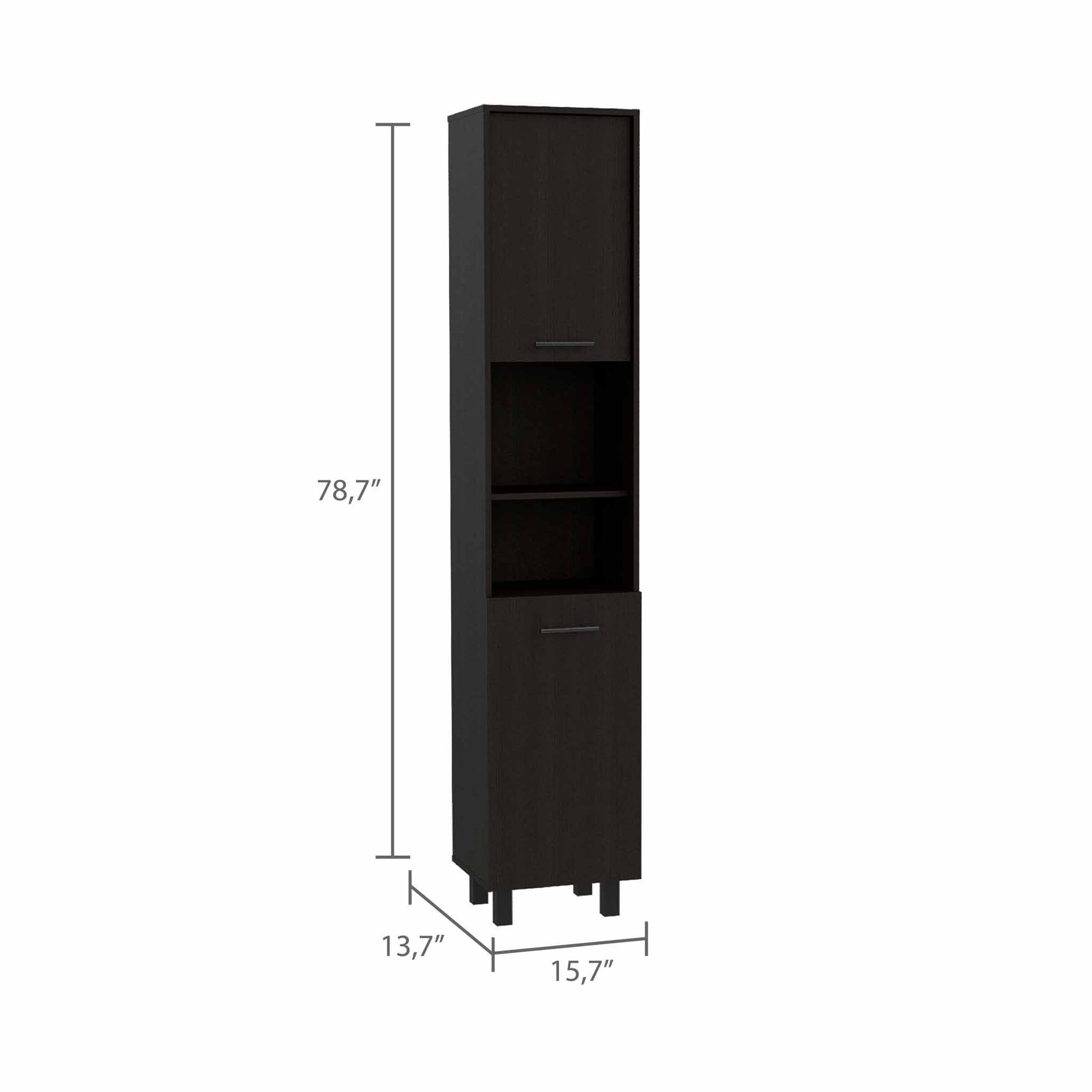 Black Sleek And Tall Pantry Cabinet By Homeroots | Cabinets | Modishstore - 3