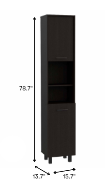 Black Sleek And Tall Pantry Cabinet By Homeroots | Cabinets | Modishstore - 7