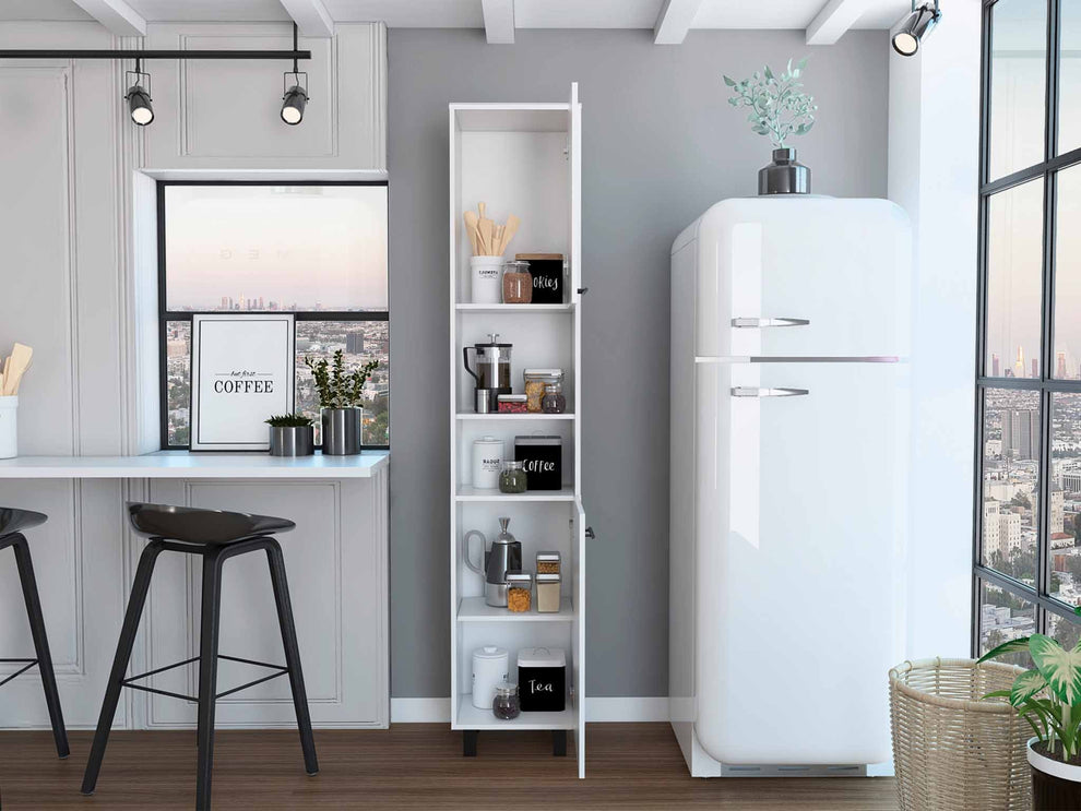 Black Sleek And Tall Pantry Cabinet By Homeroots | Cabinets | Modishstore - 11