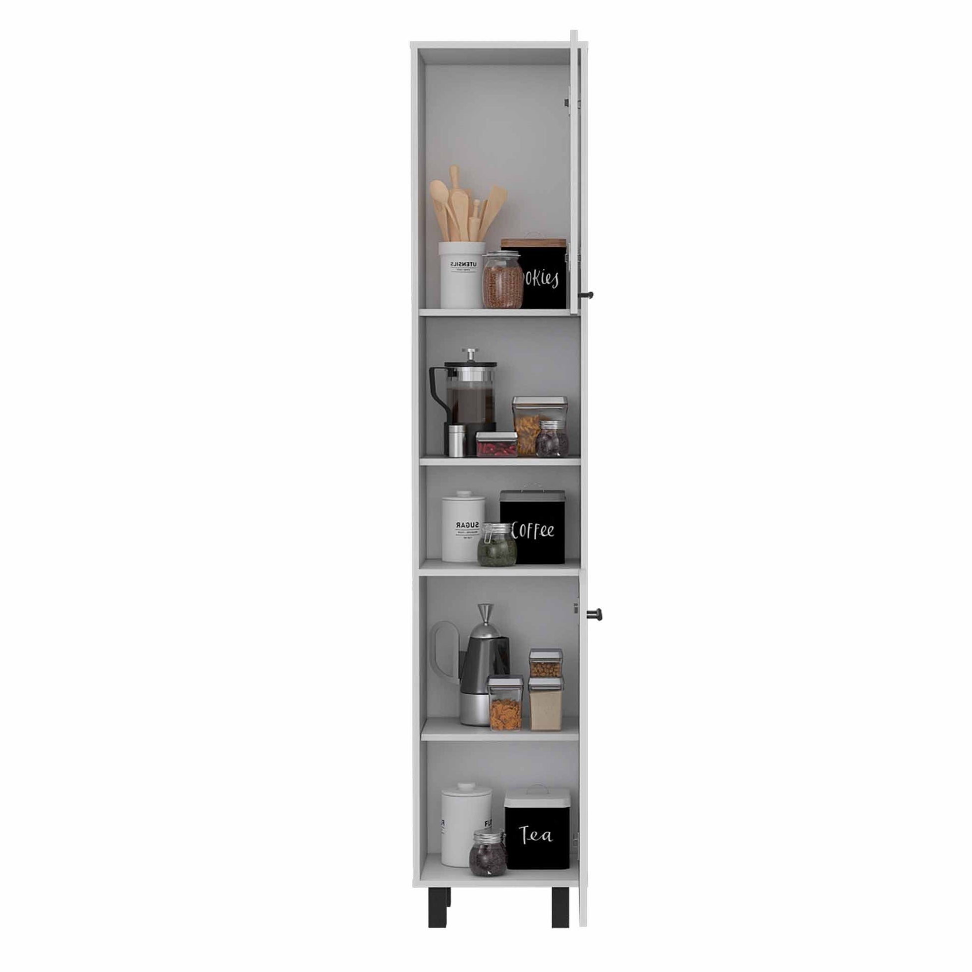 Black Sleek And Tall Pantry Cabinet By Homeroots | Cabinets | Modishstore - 13
