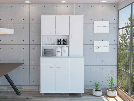 Milano White Pantry Cabinet By Homeroots | Cabinets | Modishstore