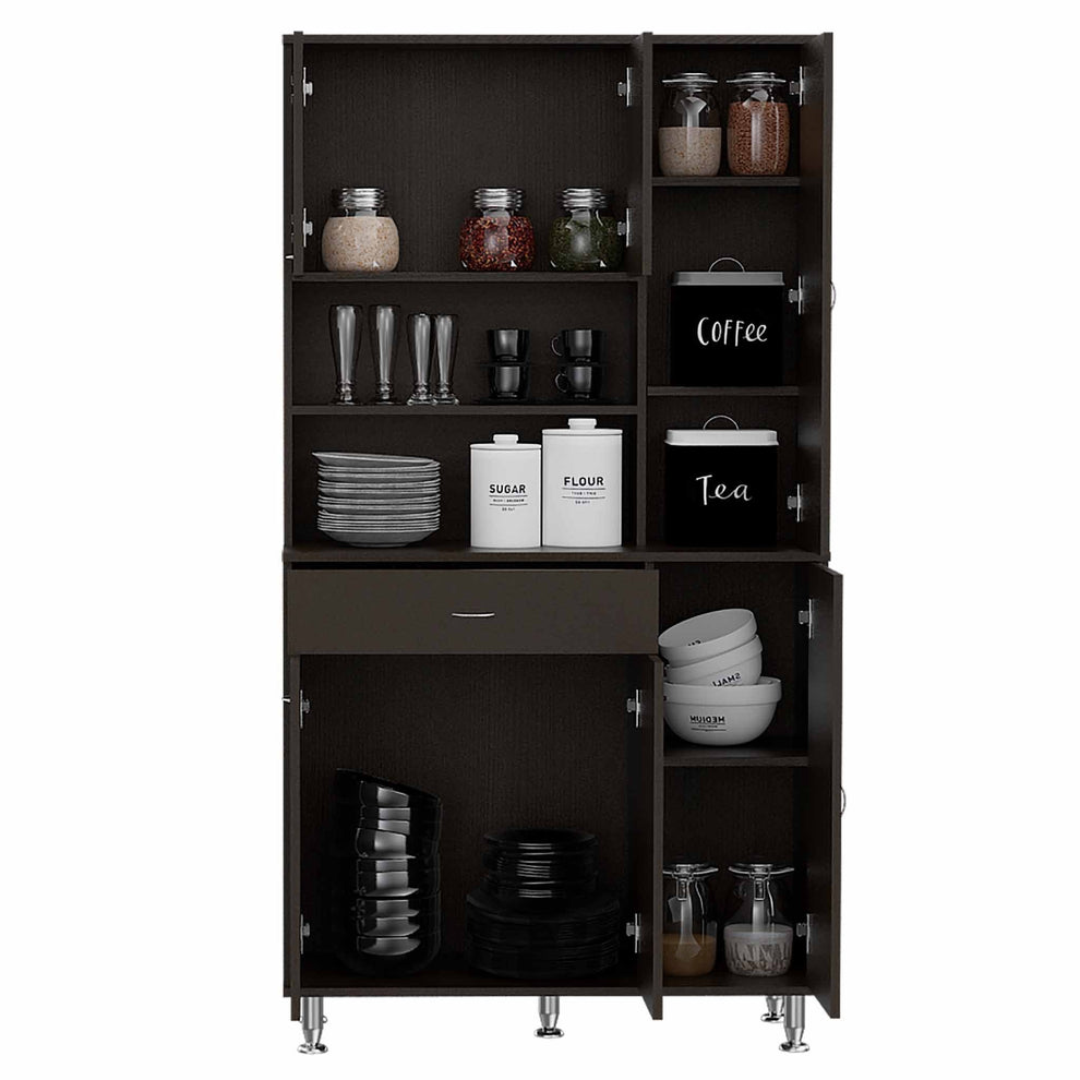 Milano White Pantry Cabinet By Homeroots | Cabinets | Modishstore - 11