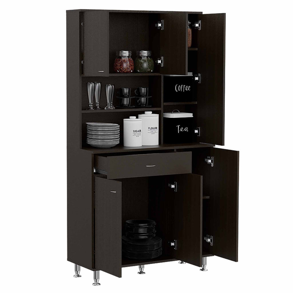 Milano White Pantry Cabinet By Homeroots | Cabinets | Modishstore - 12