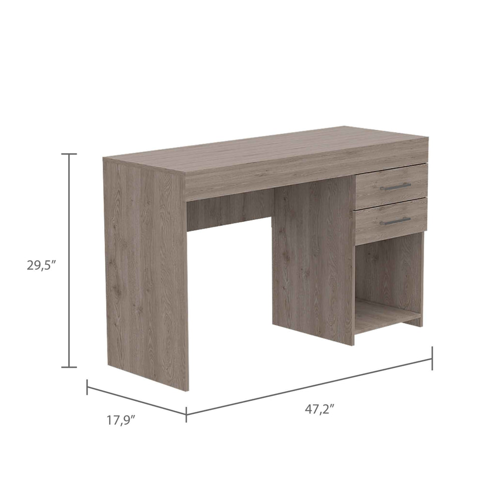 Deon Light Gray Two Drawer Computer Desk By Homeroots | Desks | Modishstore - 2