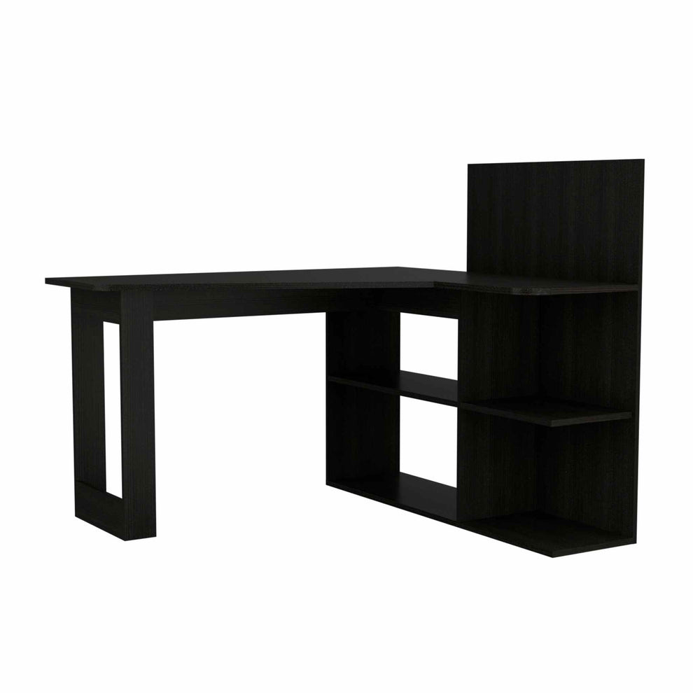 Marek Black L Shaped Computer Desk By Homeroots | Desks | Modishstore - 5