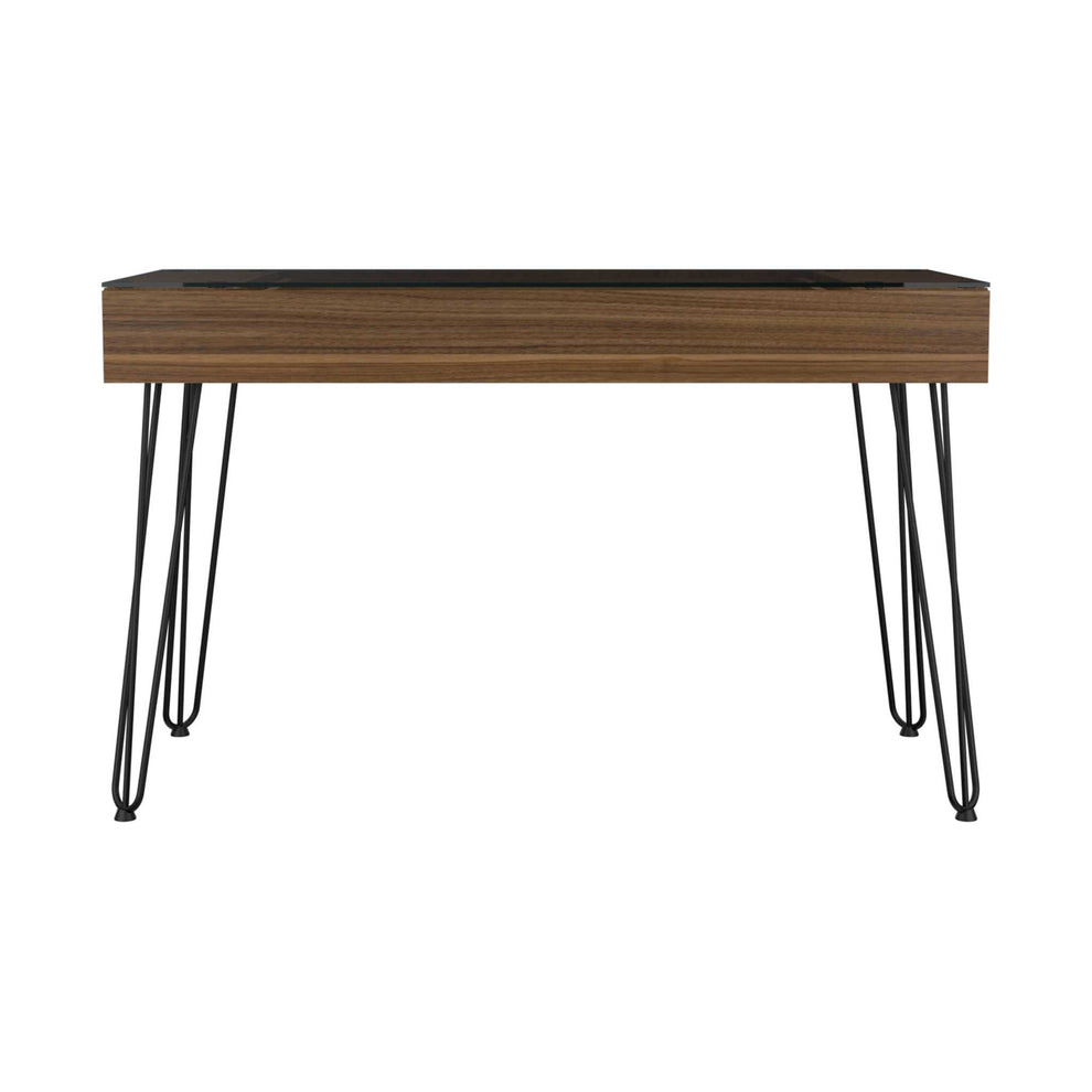 Modern Mahogany and Black Geometric Computer Desk By Homeroots | Desks | Modishstore - 6
