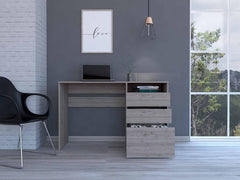 Echo Light Gray Computer Desk with Three Drawers By Homeroots