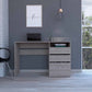 Echo Light Gray Computer Desk with Three Drawers By Homeroots | Desks | Modishstore - 3