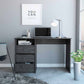 Torino Gray Oak Three Drawer Computer Desk By Homeroots | Desks | Modishstore - 3