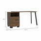 Contempo Flair Mahogany and Black Office Desk By Homeroots | Desks | Modishstore - 2